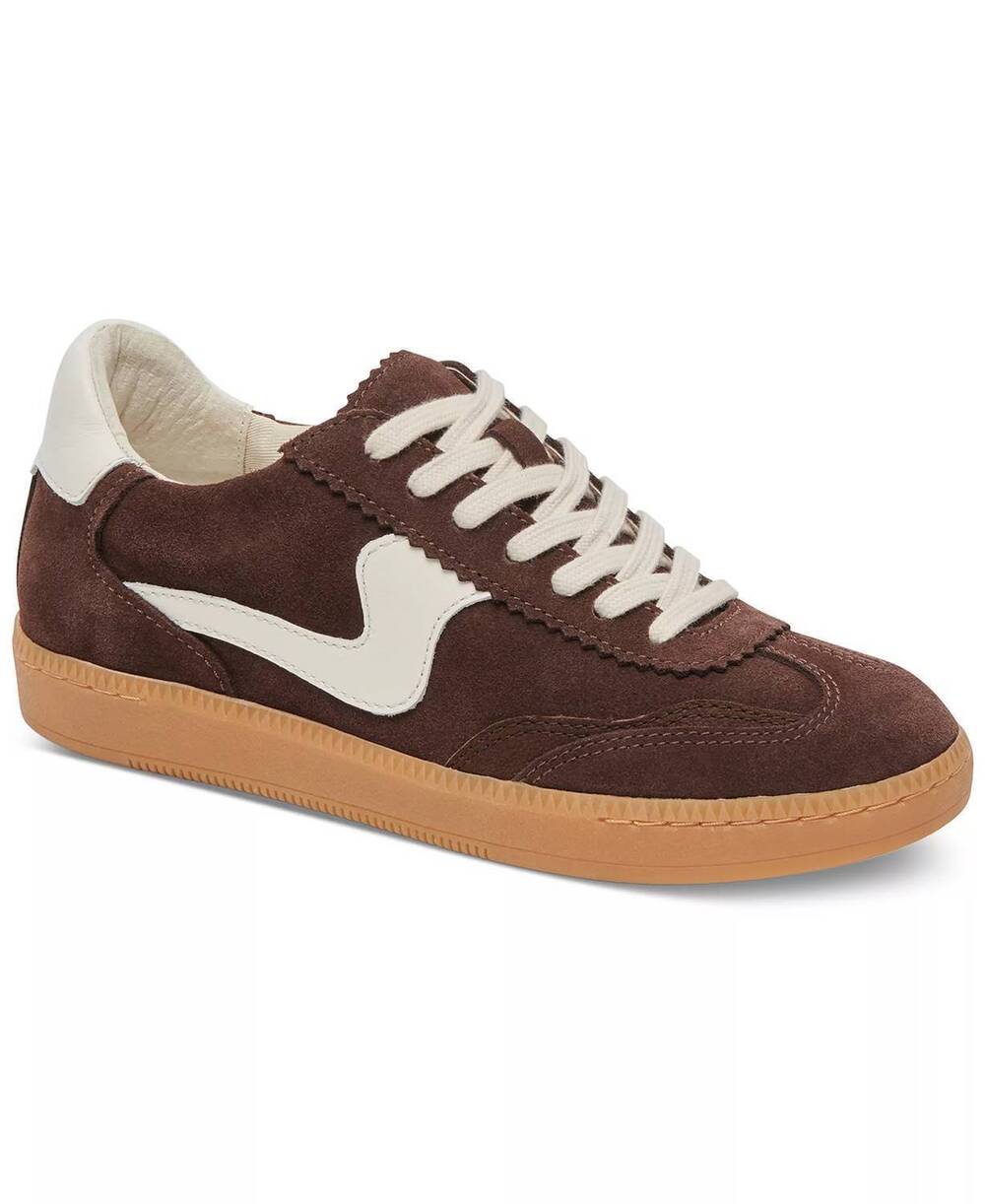NEW DOLCE VITA women's notice low-profile lace-up sneakers in chocolate brown
